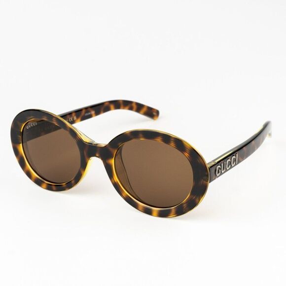 SALE!NEW Gucci GG1722SA 002 Spotted Havana Nicotine Brown Unisex Oval Sunglasses main image 7